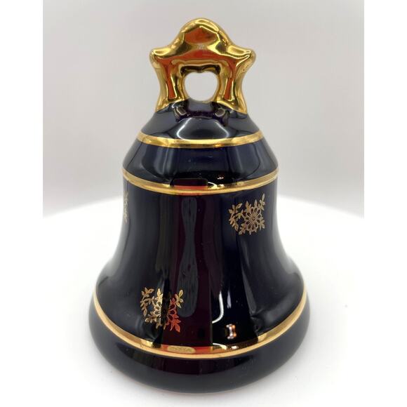 Limoges Castel France Porcelain Bell, Cobalt Blue and 22K Gold, Made in France - Picture 5 of 10